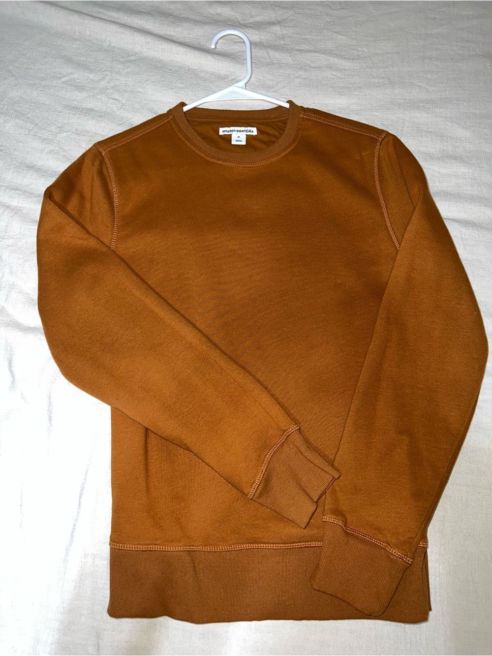 Amazon Essentials Rust Brown Fleece Crewneck Sweatshirt XS